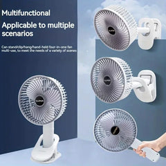Rechargeable 3-in-1 Clip Fan – Handheld, Desktop & Wall Mounted Portable Fan | ShauqBazaar