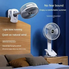 Rechargeable 3-in-1 Clip Fan – Handheld, Desktop & Wall Mounted Portable Fan | ShauqBazaar