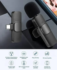K8 Type-C Wireless Microphone – Portable Clip-On Mic for Phone & Camera | ShauqBazaar