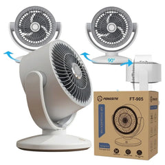 Oscillating Desktop Fan FT-905 – Rechargeable Mini Table Fan with LED Display | ShauqBazaar