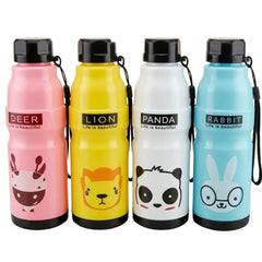 Kids Water Bottle 650ml – Cute Minions Panda Rabbit Design Leak-Proof BPA Free | ShauqBazaar