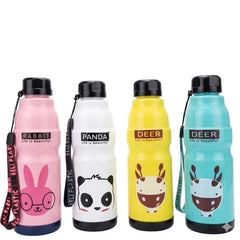 Kids Water Bottle 650ml – Cute Minions Panda Rabbit Design Leak-Proof BPA Free | ShauqBazaar