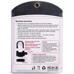 High-Security Gembok Alarm Lock – Waterproof Siren Padlock for Bike & Door | ShauqBazaar