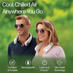 Wearable 3-Speed Neck Cooler Fan – USB Rechargeable for Outdoor & Indoor | ShauqBazaar