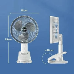 Rechargeable 3-in-1 Clip Fan – Handheld, Desktop & Wall Mounted Portable Fan | ShauqBazaar