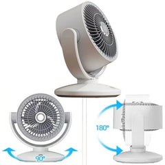 Oscillating Desktop Fan FT-905 – Rechargeable Mini Table Fan with LED Display | ShauqBazaar