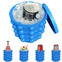 Silicone Ice Genie Cube Maker – 2-in-1 Portable Ice Bucket Mold for Travel | ShauqBazaar