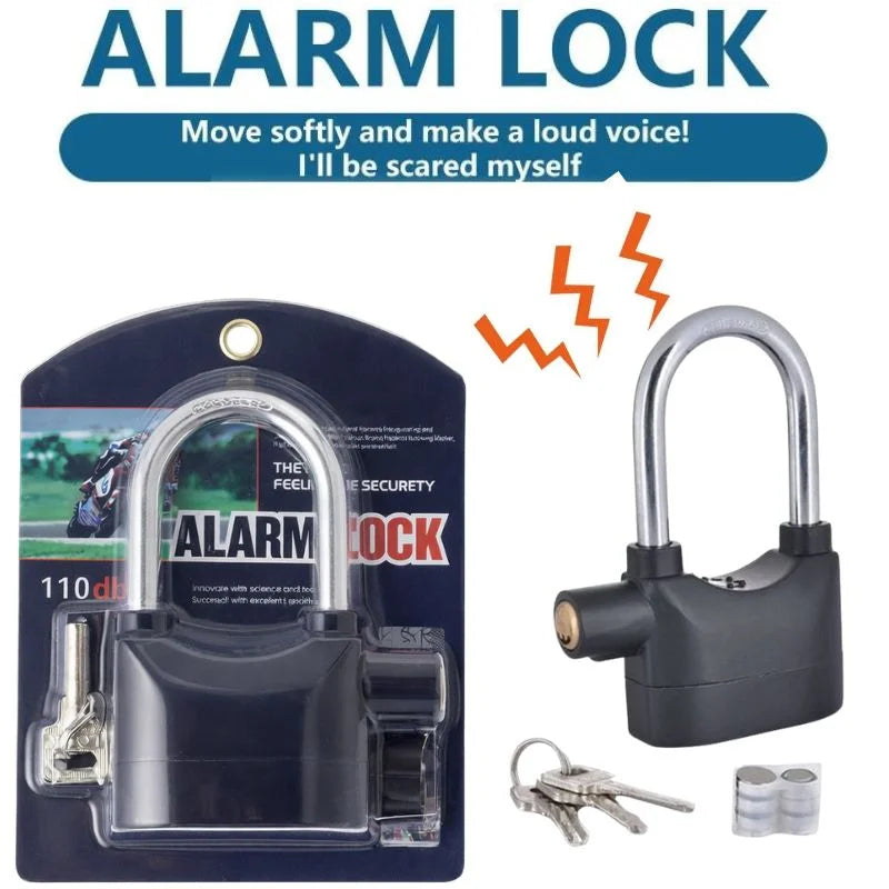 High-Security Gembok Alarm Lock – Waterproof Siren Padlock for Bike & Door | ShauqBazaar