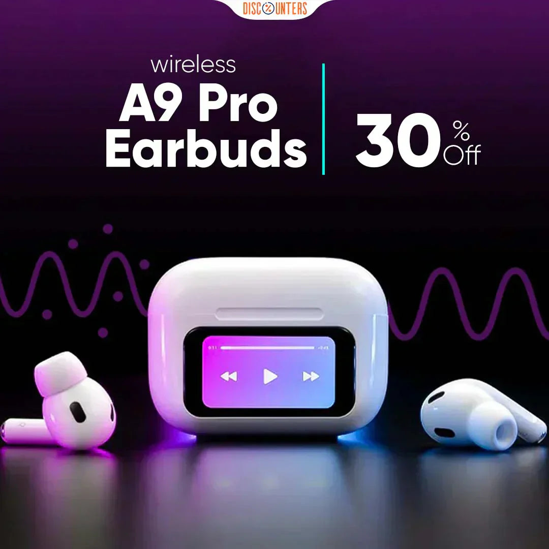 A9 Pro ANC/ENC Wireless Earbuds – Touch Screen Display Noise Cancelling | ShauqBazaar