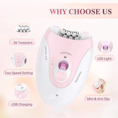 Daling DL-6032 Women's Cordless Epilator – Rechargeable Hair Removal Device | ShauqBazaar