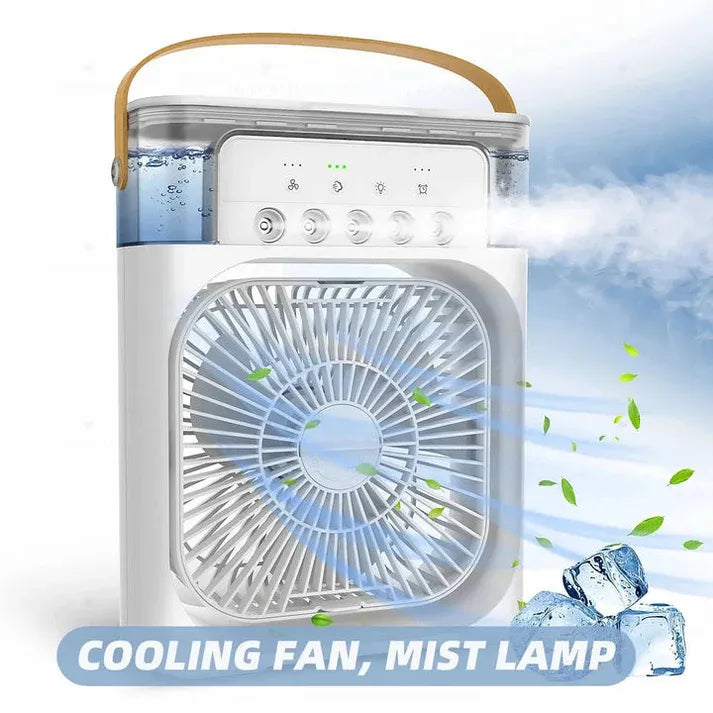 10-Inch Desktop Water Mist Fan – Portable Humidifier Air Cooler with LED Night Light | ShauqBazaar