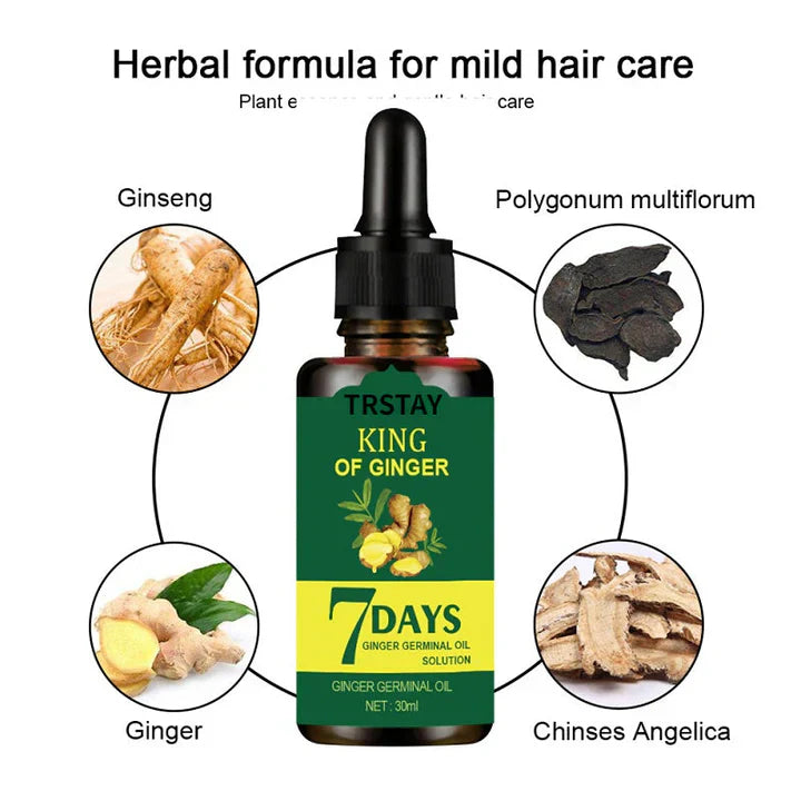 7 Day Ginger Germinal Oil – Hair Growth Nutrient Solution & Scalp Treatment | ShauqBazaa