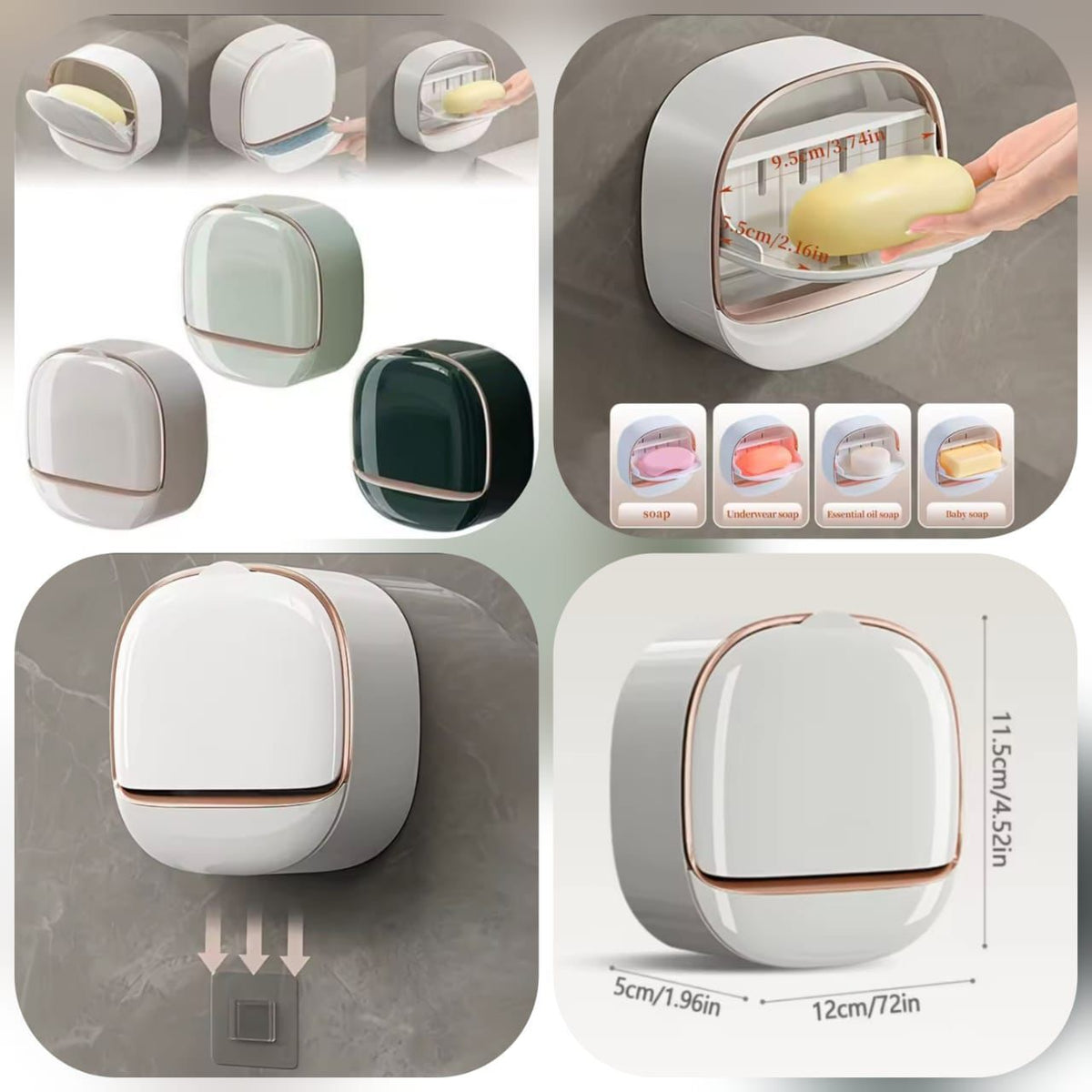 Wall Mounted Soap Holder Box – Punch Free Drain Laundry Soap Box | ShauqBazaar