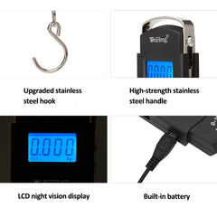Digital Hanging Weight Scale with Hook – Portable Luggage & Fish Scale | ShauqBazaar