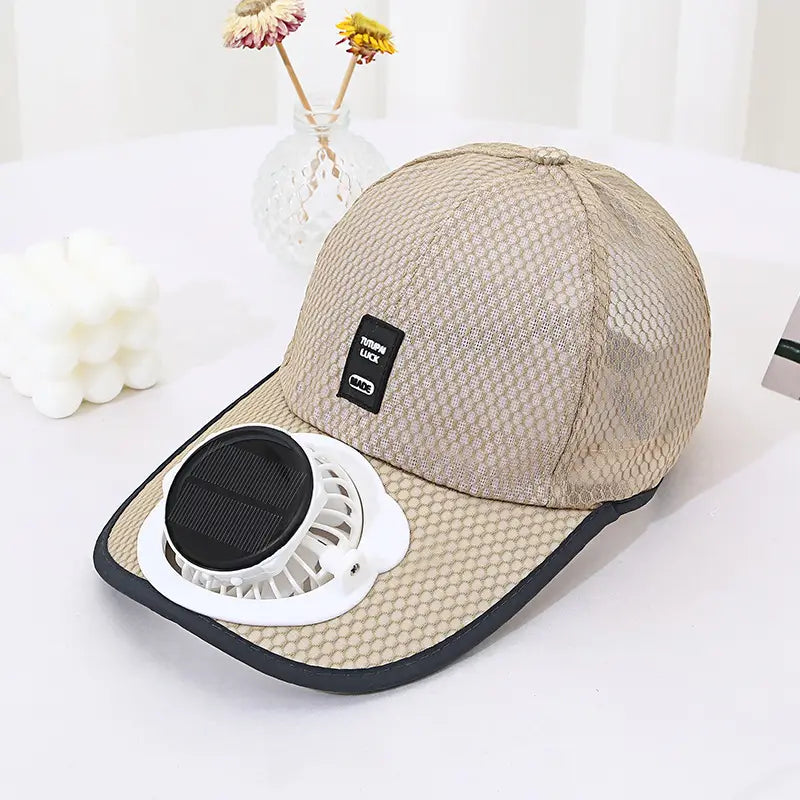 Solar Charging Fan Cap – Outdoor Sports Hat with Built-in Fan for Men & Women | ShauqBazaar